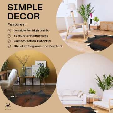 Rodeo Genuine Cowhide Rug - Durable & Unique Area Rug