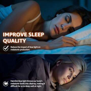 TJUTR Clip On Blue Light Blocking Glasses, Computer TV Gaming Glasses for Women Men, Improve Sleep & Reduce Eyestrain