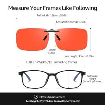 TJUTR Clip On Blue Light Blocking Glasses, Computer TV Gaming Glasses for Women Men, Improve Sleep & Reduce Eyestrain