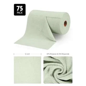 Fantasticlean Microfiber Cleaning Cloth Roll - 75 Pack 12x12