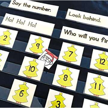 Godery Black Standard Pocket Chart for Classroom or Homeschool Teaching Supplies 7 Pocket Chart (Black)