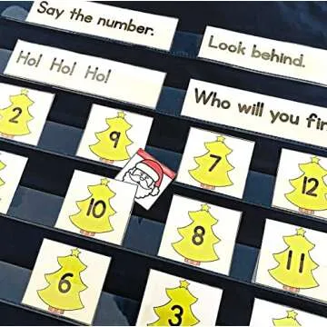 Godery Black Standard Pocket Chart for Classroom or Homeschool Teaching Supplies 7 Pocket Chart (Black)