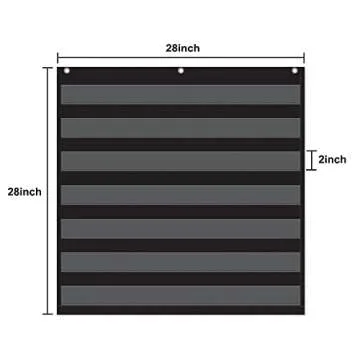 Godery Black Standard Pocket Chart for Classroom or Homeschool Teaching Supplies 7 Pocket Chart (Black)