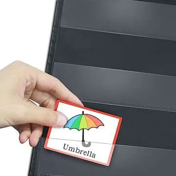 Godery Black Standard Pocket Chart for Classroom or Homeschool Teaching Supplies 7 Pocket Chart (Black)