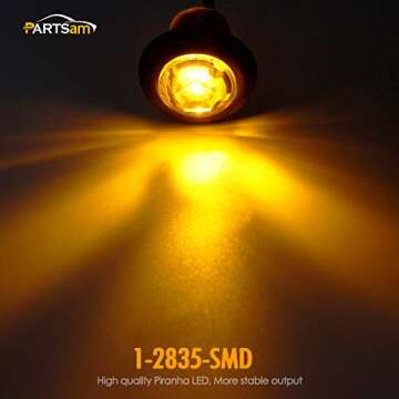 Partsam Amber LED Marker Lights - 20pcs for Versatile Use
