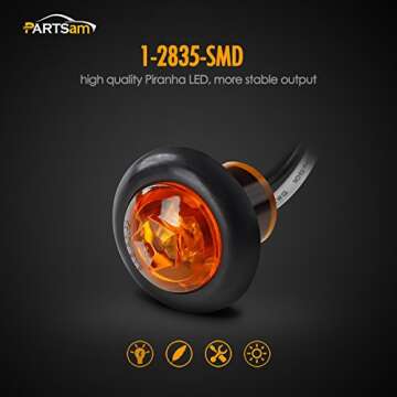 Partsam Amber LED Marker Lights - 20pcs for Versatile Use