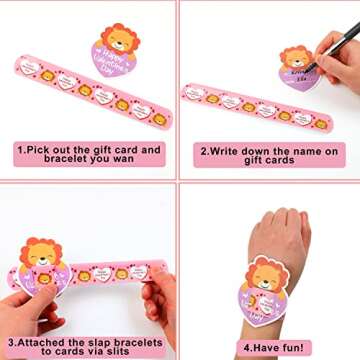 FOIMAS Valentine's Day Slap Bracelet Set for Kids
