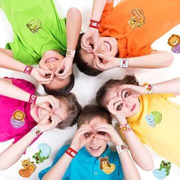 FOIMAS Valentine's Day Slap Bracelet Set for Kids