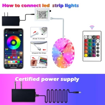 100FT LED Strip Lights - Smart RGB Color Changing Lighting