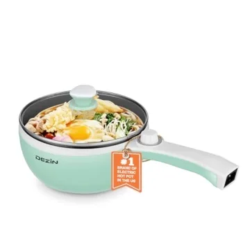 Dezin Hot Pot Electric Upgraded, Non-Stick Sauté Pan, Rapid Noodles Electric Pot, 1.5L Mini Portabl...