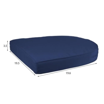 Jeco Wicker Chair with Blue Cushion, Set of 2, White/W00206-