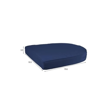 Jeco Wicker Chair with Blue Cushion, Set of 2, White/W00206-