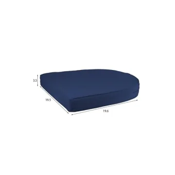 Jeco Wicker Chair with Blue Cushion, Set of 2, White/W00206-