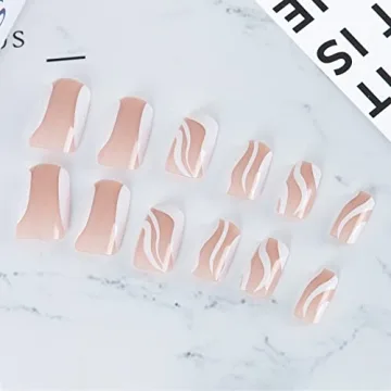 Luvehandicraft 24 Pcs Press on Nails Short and Glossy