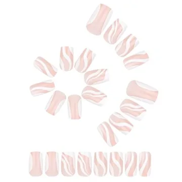 Luvehandicraft 24 Pcs Press on Nails Short and Glossy