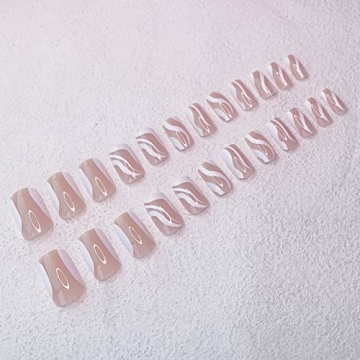 Luvehandicraft 24 Pcs Press on Nails Short and Glossy