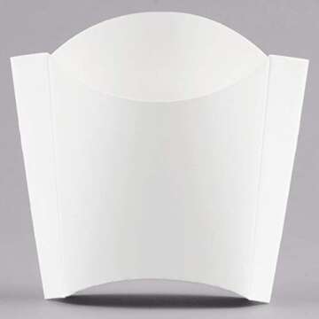 Disposable Snack Containers/French Fry Box Holders Cups, Set of 50 White Paper Snack Holders - Kid's...