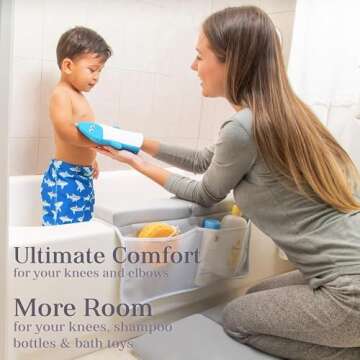 BATALEE Baby Bath Kneeler and Elbow Rest Pad Set, Premium for Babies and Expecting Moms, Extra Large Kneeling Pad - Knee Saver and Arm Support with 4 Pockets