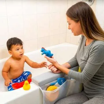 BATALEE Baby Bath Kneeler and Elbow Rest Pad Set, Premium for Babies and Expecting Moms, Extra Large Kneeling Pad - Knee Saver and Arm Support with 4 Pockets