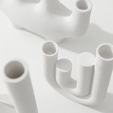 Huhudde Nordic White Ceramic Candlestick for Stylish Decor