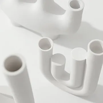 Huhudde Nordic White Ceramic Candlestick for Stylish Decor