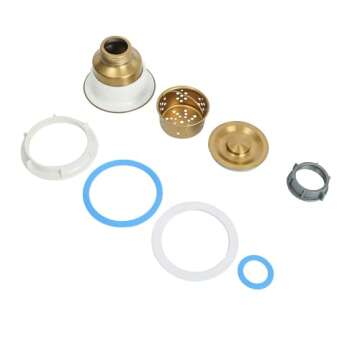 LQS Kitchen Sink Drain Strainer Assembly, Sink Drain 304 Stainless Steel with Removable Deep Waste Basket and Sealing Lid 3-1/2-inch Golden