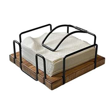 Tribello Farmhouse Napkin Holder - Rustic and Sturdy Kitchen Decor