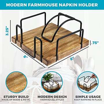 Stylish Tribello Farmhouse Napkin Holder for Your Table