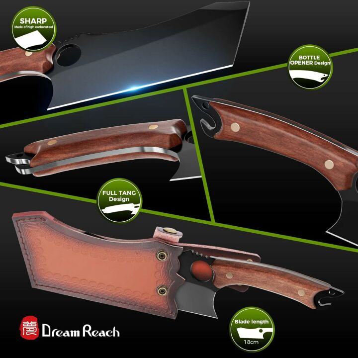 Dream Reach Meat Cleaver - 6.9" Forged Steel Knife