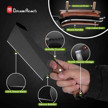 Dream Reach Meat Cleaver - 6.9" Forged Steel Knife