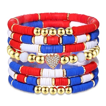FAERLIIRY American Flag Bracelets for 4th of July Celebration