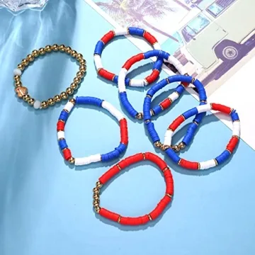 FAERLIIRY American Flag Bracelets for 4th of July Celebration