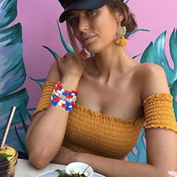 FAERLIIRY American Flag Bracelets for 4th of July Celebration