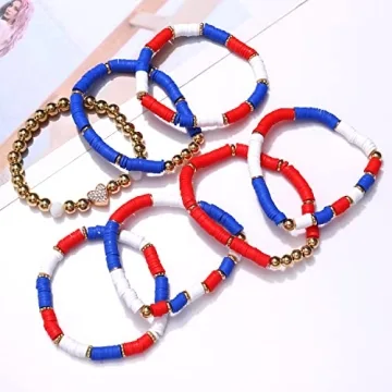 FAERLIIRY American Flag Bracelets for 4th of July Celebration