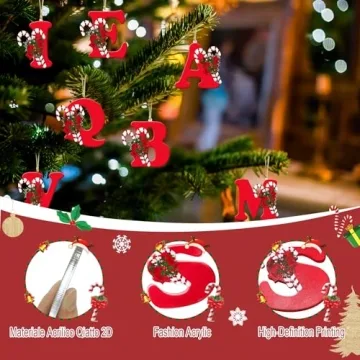 26 Personalized Christmas Letter Ornaments for Trees