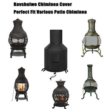 Kovshuiwe Chiminea Cover,Outdoor Patio Chiminea Cover,Chimney Fire Pit Heater Cover,Chiminea Accesso...