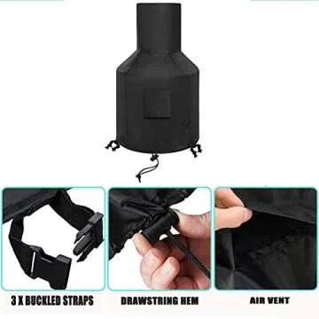 Kovshuiwe Chiminea Cover,Outdoor Patio Chiminea Cover,Chimney Fire Pit Heater Cover,Chiminea Accessories Outdoor Patio Chiminea Covers,Chiminea Cover Outdoor Waterproof,Durable(48X25X13 inch)