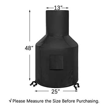 Kovshuiwe Chiminea Cover,Outdoor Patio Chiminea Cover,Chimney Fire Pit Heater Cover,Chiminea Accessories Outdoor Patio Chiminea Covers,Chiminea Cover Outdoor Waterproof,Durable(48X25X13 inch)