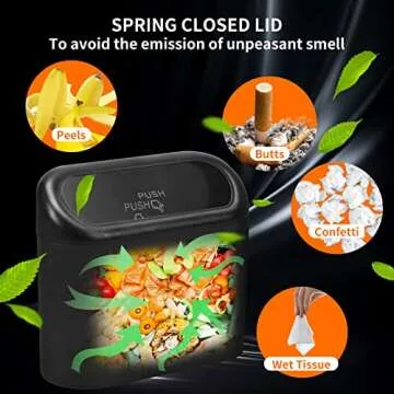 Stemni Car Trash Can Bin with Lid and 150pcs Trash Bags 2pack Small Car Garbage Can Leakproof Mini Car Accessories Trash Bin Car Dustbin Organizer Container for Car Office Home