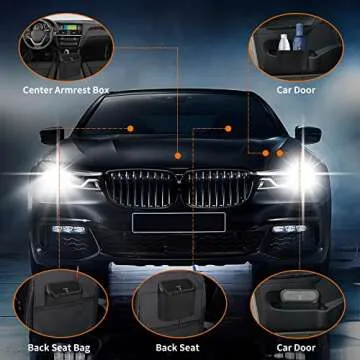 Stemni Car Trash Can Bin with Lid and 150pcs Trash Bags 2pack Small Car Garbage Can Leakproof Mini Car Accessories Trash Bin Car Dustbin Organizer Container for Car Office Home