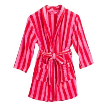 Stylish Pivanzore Women's Striped Fleece Robe for Comfort