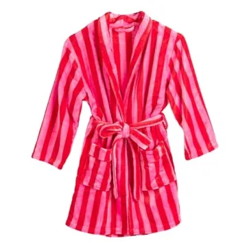 Stylish Pivanzore Women's Striped Fleece Robe for Comfort