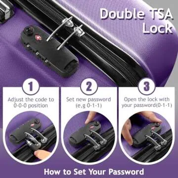 Karl home Luggage Set of 3 Hardside Carry on Suitcase Sets with Spinner Wheels & TSA lock, Portable ...