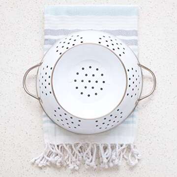 Now Designs Metal Colander, 3-Quart, White