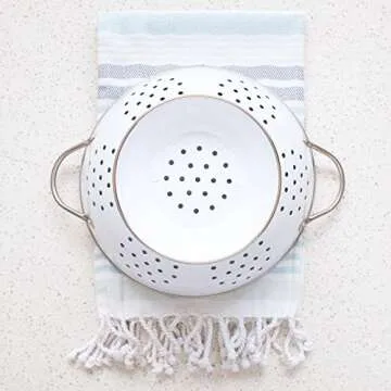 Now Designs Metal Colander, 3-Quart, White