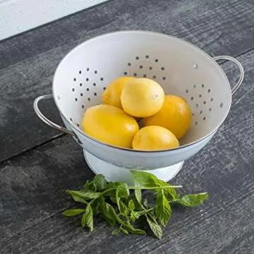 Now Designs Metal Colander, 3-Quart, White