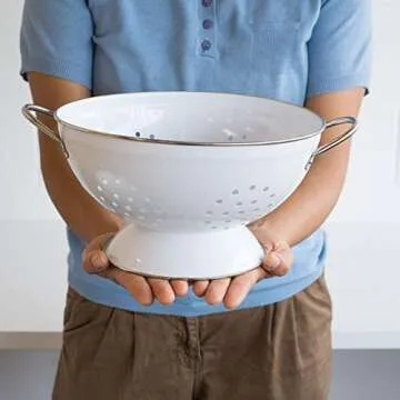 Now Designs Metal Colander, 3-Quart, White