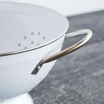 Now Designs Metal Colander, 3-Quart, White