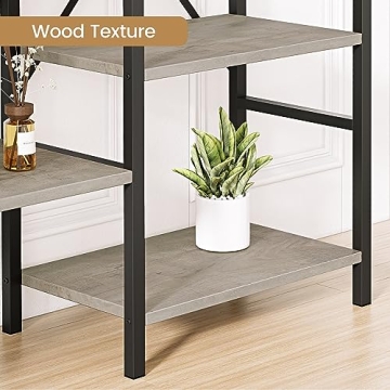 Amyove 4 Tier Industrial Bookshelf for Home Office