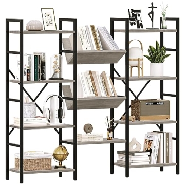 Amyove 4 Tier Industrial Bookshelf for Home Office